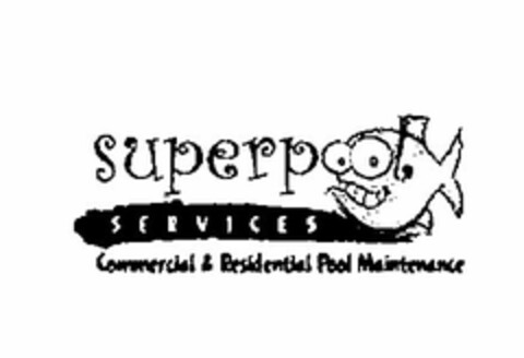 SUPERPOOL SERVICES COMMERCIAL & RESIDENTIAL POOL MAINTENANCE Logo (USPTO, 08/31/2011)