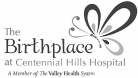 THE BIRTHPLACE AT CENTENNIAL HILLS HOSPITAL A MEMBER OF THE VALLEY HEALTH SYSTEM Logo (USPTO, 08/10/2016)