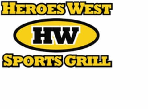 HEROES WEST HW SPORTS GRILL Logo (USPTO, 03/23/2009)