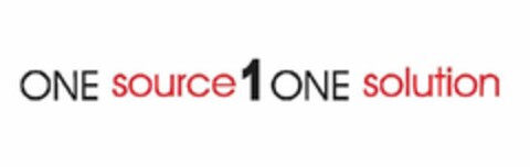 ONE SOURCE 1 ONE SOLUTION Logo (USPTO, 10/20/2009)