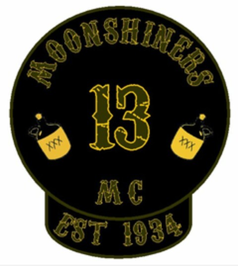 MOONSHINERS 13 MC EST 1934 XXX Logo (USPTO, 04.01.2013)