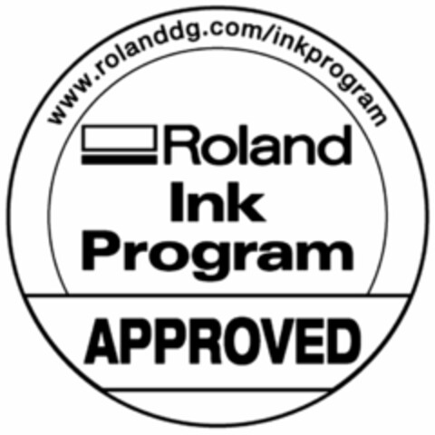 ROLAND INK PROGRAM APPROVED WWW.ROLAND.COM/INKPROGRAM Logo (USPTO, 04.02.2016)