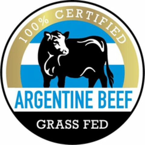 100% CERTIFIED ARGENTINE BEEF GRASS FED Logo (USPTO, 27.05.2020)