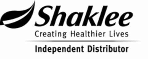 SHAKLEE CREATING HEALTHIER LIVES INDEPENDENT DISTRIBUTOR Logo (USPTO, 09/05/2012)