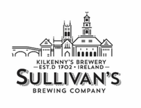KILKENNY BREWERY EST.D 1702 IRELAND SULLIVAN'S BREWING COMPANY Logo (USPTO, 01/29/2017)