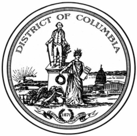 DISTRICT OF COLUMBIA 1871 CONSTITUTION JUSTITIA OMNIBUS Logo (USPTO, 06.01.2009)