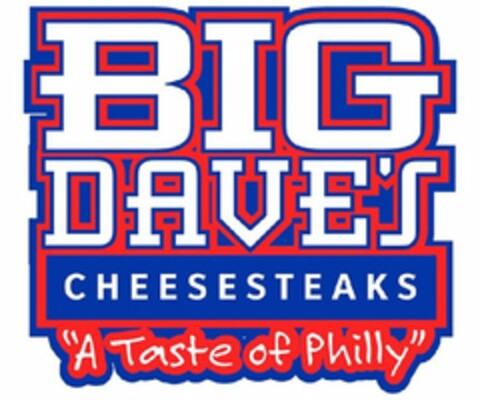 BIG DAVE'S CHEESESTEAKS "A TASTE OF PHILLY" Logo (USPTO, 02/21/2018)