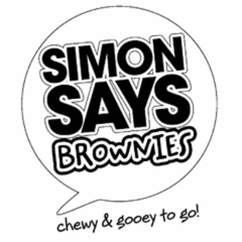 SIMON SAYS BROWNIES CHEWY & GOOEY TO GO! Logo (USPTO, 09/14/2010)