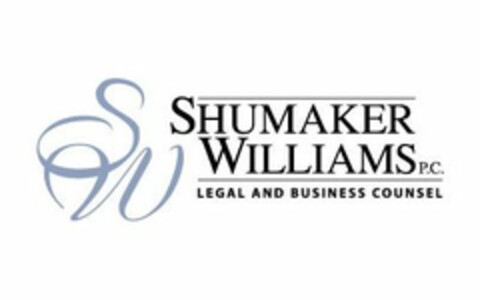 SW SHUMAKER WILLIAMS P.C. LEGAL AND BUSINESS COUNSEL Logo (USPTO, 29.04.2011)