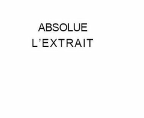 ABSOLUE L'EXTRAIT Logo (USPTO, 06.10.2011)