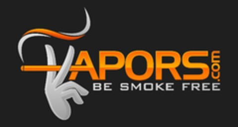 VAPORS.COM BE SMOKE FREE Logo (USPTO, 09/29/2016)