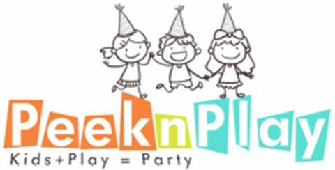 PEEK N PLAY KIDS + PLAY = PARTY Logo (USPTO, 06/11/2017)