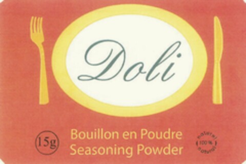 DOLI BOUILLON EN POUDRE SEASONING POWDER 15G NATUREL 100% NATURAL Logo (USPTO, 20.01.2011)