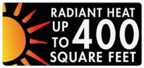 RADIANT HEAT UP TO 400 SQUARE FEET Logo (USPTO, 19.07.2012)