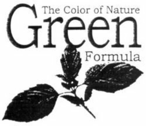 THE COLOR OF NATURE GREEN FORMULA Logo (USPTO, 04/16/2013)