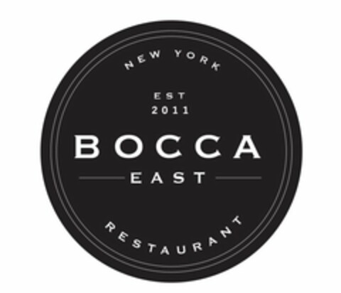 NEW YORK EST 2011 BOCCA EAST RESTAURANT Logo (USPTO, 09.10.2014)