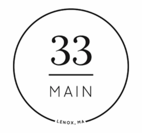 33 MAIN LENOX, MA Logo (USPTO, 26.07.2018)