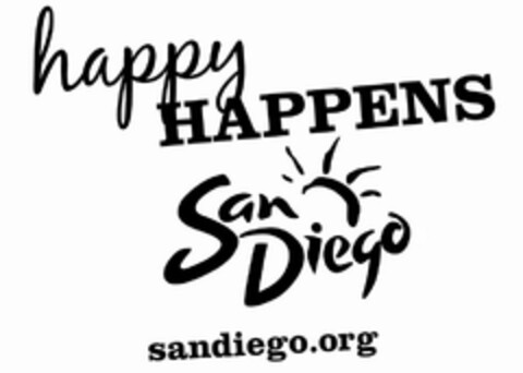 HAPPY HAPPENS SAN DIEGO SANDIEGO.ORG Logo (USPTO, 06/23/2009)