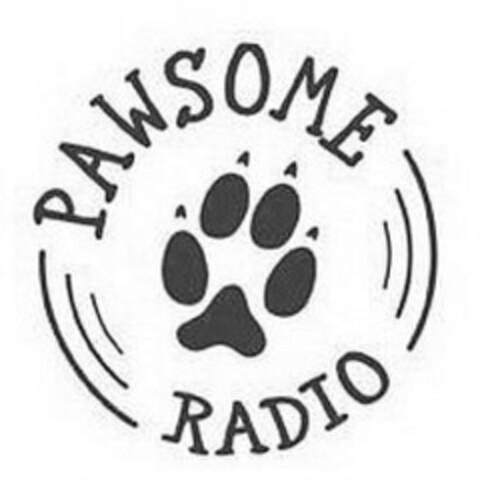 PAWSOME RADIO Logo (USPTO, 29.03.2012)