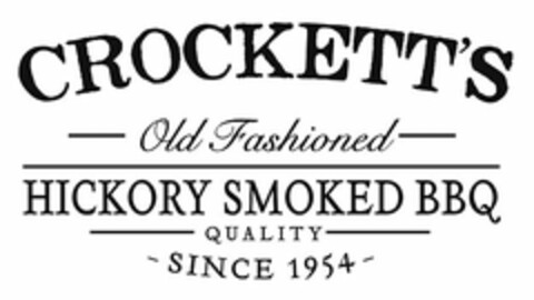 CROCKETT'S OLD FASHIONED HICKORY SMOKED BBQ QUALITY - SINCE 1934 - Logo (USPTO, 31.08.2012)