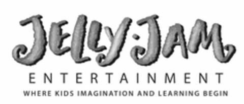 JELLY·JAM ENTERTAINMENT WHERE KIDS IMAGINATION AND LEARNING BEGIN Logo (USPTO, 03/17/2015)