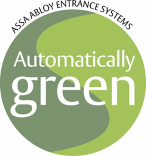 ASSA ABLOY ENTRANCE SYSTEMS AUTOMATICALLY GREEN Logo (USPTO, 18.11.2015)