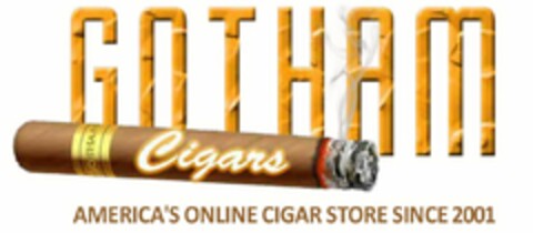 GOTHAM CIGARS AMERICA'S ONLINE CIGAR STORE SINCE 2001 Logo (USPTO, 04/20/2016)