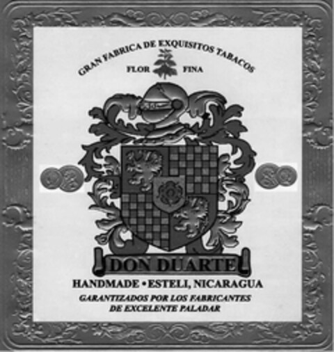 GRAN FABRICA DE EXQUISITOS TABACOS FLOR FINA DON DUARTE HANDMADE . ESTELI, NICARAGUA GARANTINZADOS POR LOS FABRICANTES DEL EXCELENTE PALADAR Logo (USPTO, 15.06.2020)