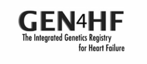 GEN4HF THE INTEGRATED GENETICS REGISTRY FOR HEART FAILURE Logo (USPTO, 23.04.2009)