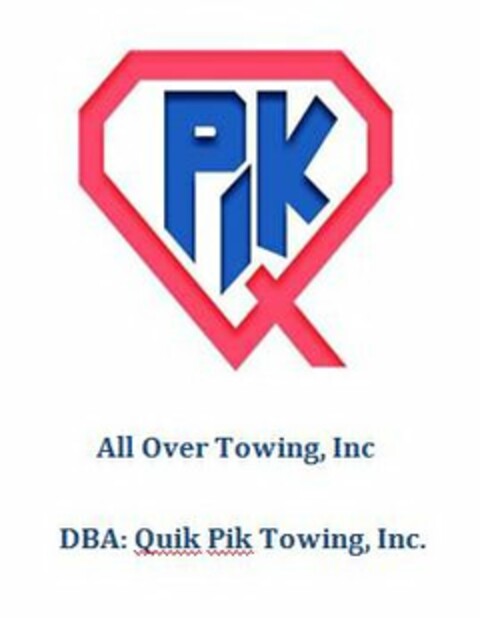 Q PIK ALL OVER TOWING, INC. DBA: QUIK PIK TOWING, INC. Logo (USPTO, 22.09.2009)