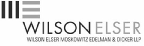 WE WILSON ELSER WILSON ELSER MOSKOWITZ EDELMAN & DICKER LLP Logo (USPTO, 02.11.2011)