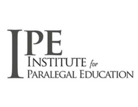 IPE INSTITUTE FOR PARALEGAL EDUCATION Logo (USPTO, 21.05.2014)