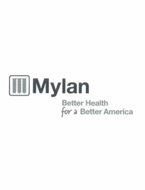 M MYLAN BETTER HEALTH FOR A BETTER AMERICA Logo (USPTO, 04/02/2018)