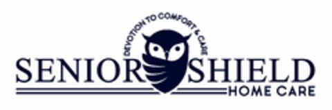 SENIOR SHIELD HOMECARE DEVOTION TO COMFORT & CARE Logo (USPTO, 09.03.2020)