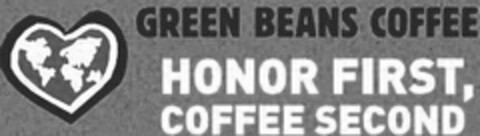 GREEN BEANS COFFEE HONOR FIRST, COFFEE SECOND Logo (USPTO, 10/17/2009)