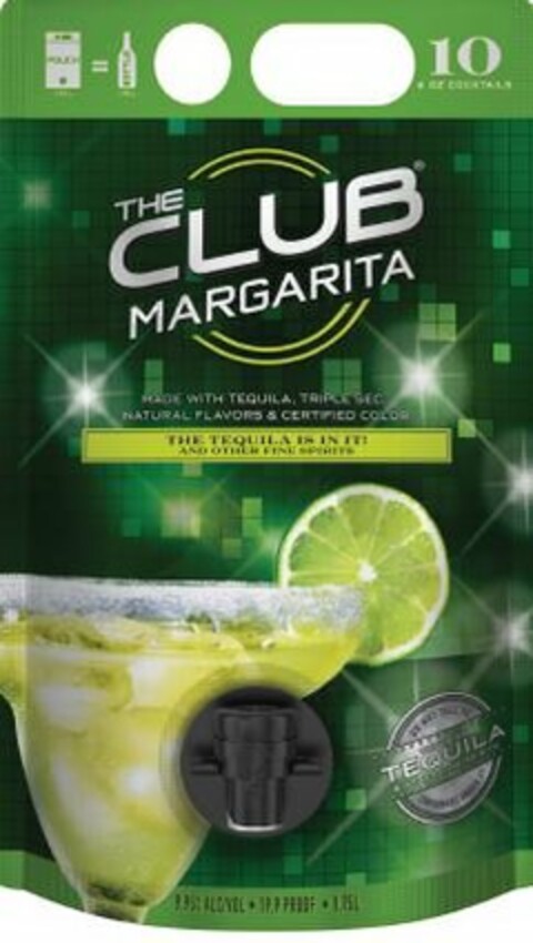 THE CLUB MARGARITA THE TEQUILA IS IN IT! AND OTHER FINE SPIRITS Logo (USPTO, 13.08.2013)