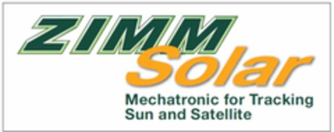 ZIMM, SOLAR, MECHATRONIC FOR TRACKING SUN AND SATELLITE Logo (USPTO, 29.01.2010)