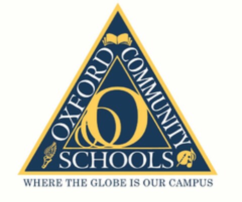 O O O OXFORD COMMUNITY SCHOOLS WHERE THE GLOBE IS OUR CAMPUS Logo (USPTO, 09/15/2012)