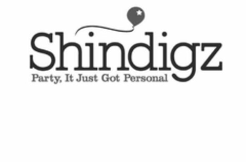 SHINDIGZ PARTY, IT JUST GOT PERSONAL Logo (USPTO, 04/17/2017)