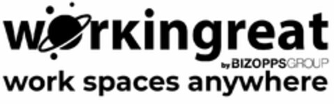 WORKINGREAT BY BIZOPPSGROUP WORK SPACES ANYWHERE Logo (USPTO, 09/05/2020)