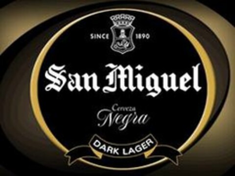 SINCE 1890 SAN MIGUEL CERVEZA NEGRA DARK LAGER Logo (USPTO, 22.04.2014)