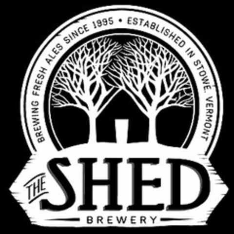 THE SHED BREWERY BREWING FRESH ALES SINCE 1995 · ESTABLISHED IN STOWE, VERMONT Logo (USPTO, 02/27/2015)