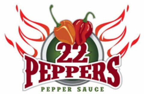 22 PEPPERS PEPPER SAUCE Logo (USPTO, 02/01/2019)