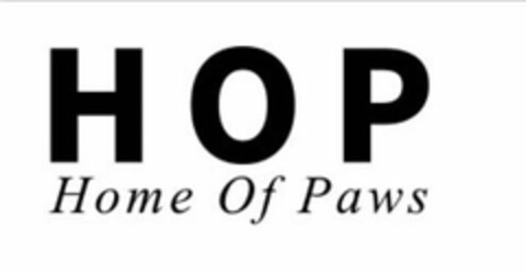 HOP HOME OF PAWS Logo (USPTO, 31.07.2019)