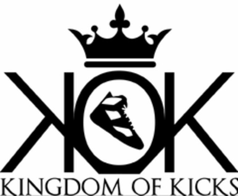 KOK AND KINGDOM OF KICKS Logo (USPTO, 05/09/2020)