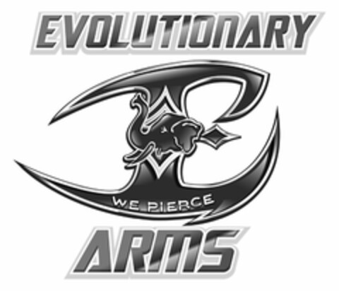 EVOLUTIONARY ARMS WE PIERCE E Logo (USPTO, 05/16/2016)