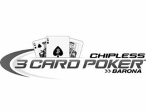 CHIPLESS 3 CARD POKER BARONA Logo (USPTO, 11/15/2010)