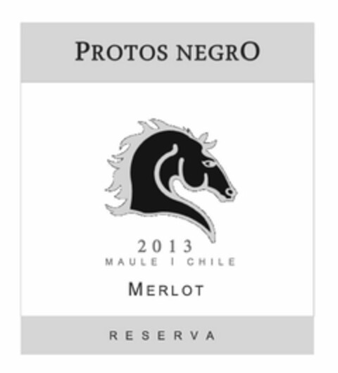 PROTOS NEGRO 2013 MAULE I CHILE MERLOT RESERVA Logo (USPTO, 02.12.2015)