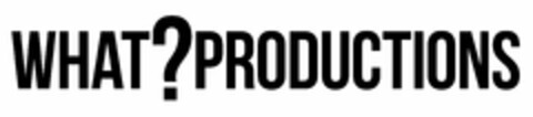 WHAT?PRODUCTIONS Logo (USPTO, 31.03.2020)