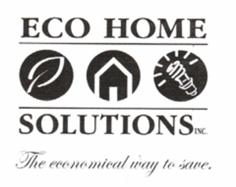 ECO HOME SOLUTIONS INC. THE ECONOMICAL WAY TO SAVE. Logo (USPTO, 10.03.2009)